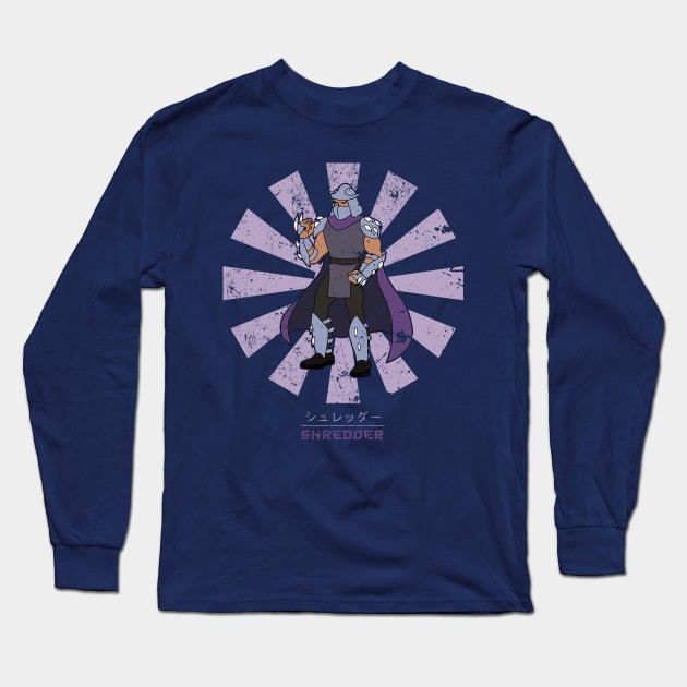 Shredder Retro Japanese TMNT Long Sleeve T-Shirt by Nova5